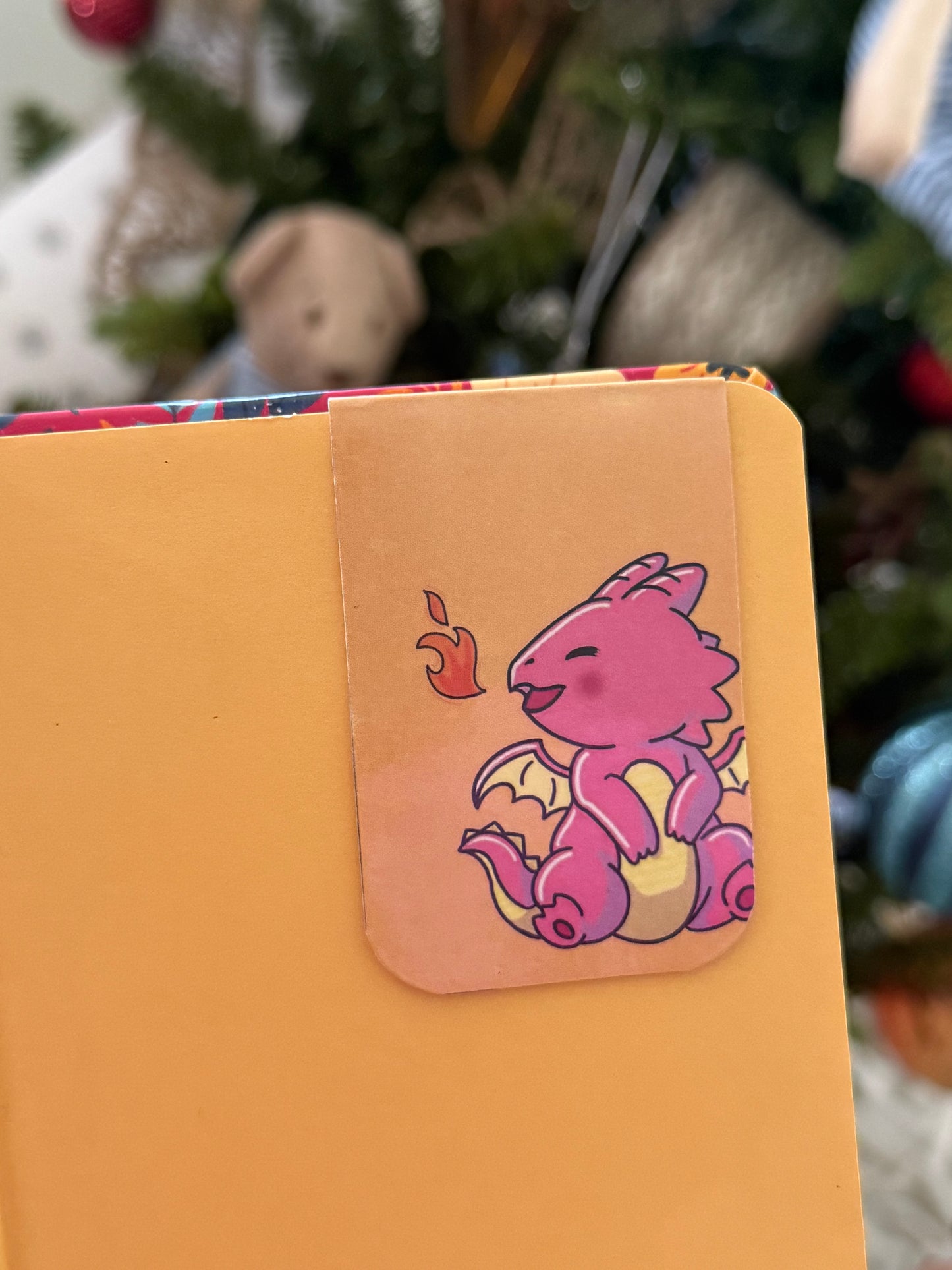 Pink Dragon - Magnetic Bookmark