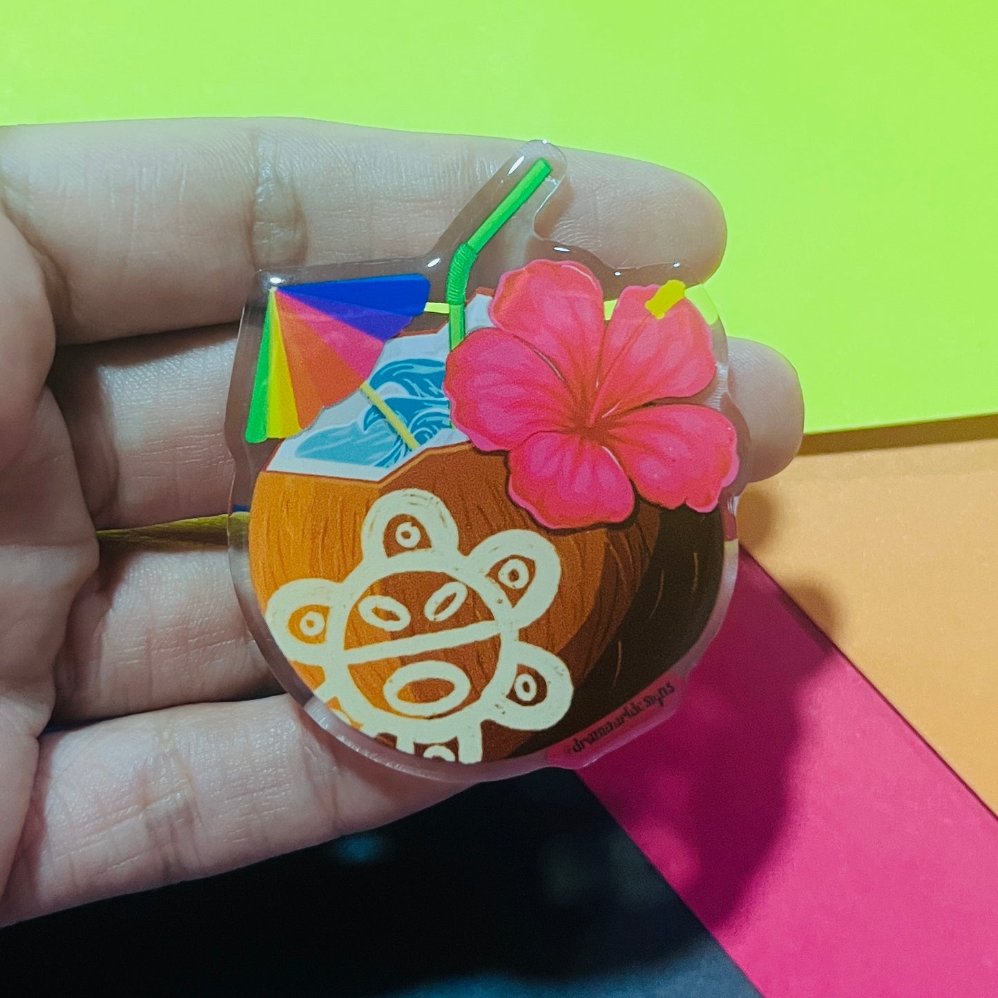 Coco Tropical. - Pin Acrílico